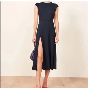 Reformation Gavin Dress in Navy